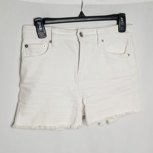 Gap denim white jean shorts. Size 25. Frayed